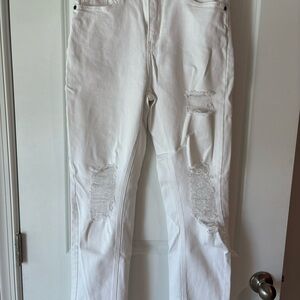 KanCan White Denim with Distressed Details